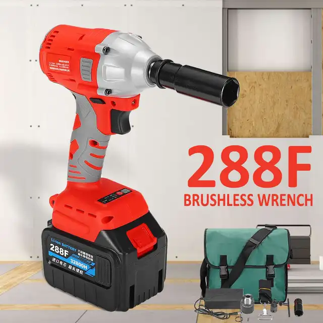 188 228 288f Cordless Electric Impact Socket Wrench 2batteries 188 228 288f Cordless Electric Impact Socket Wrench 2batteries 30000mah Brushless Drill Installation Tool