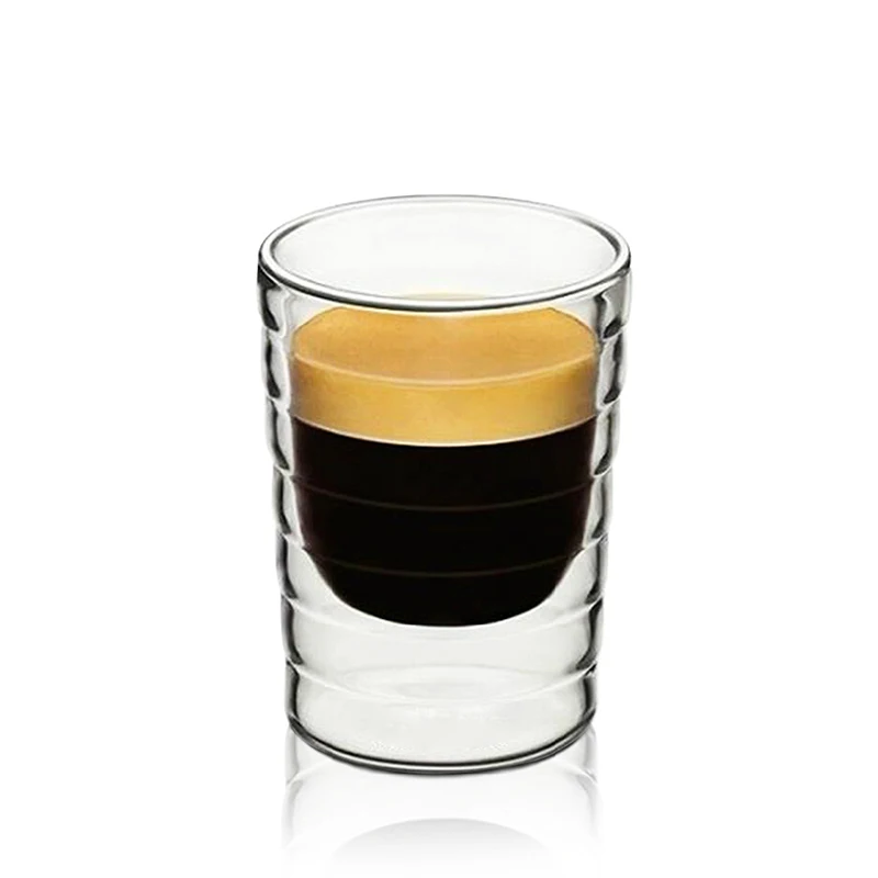 

1Pcs Espresso Glass Ceramics Coffee Glass Portable Simple Double Wall Cup Hand Blown Mug For Kitchen Drinking Coffee Tool