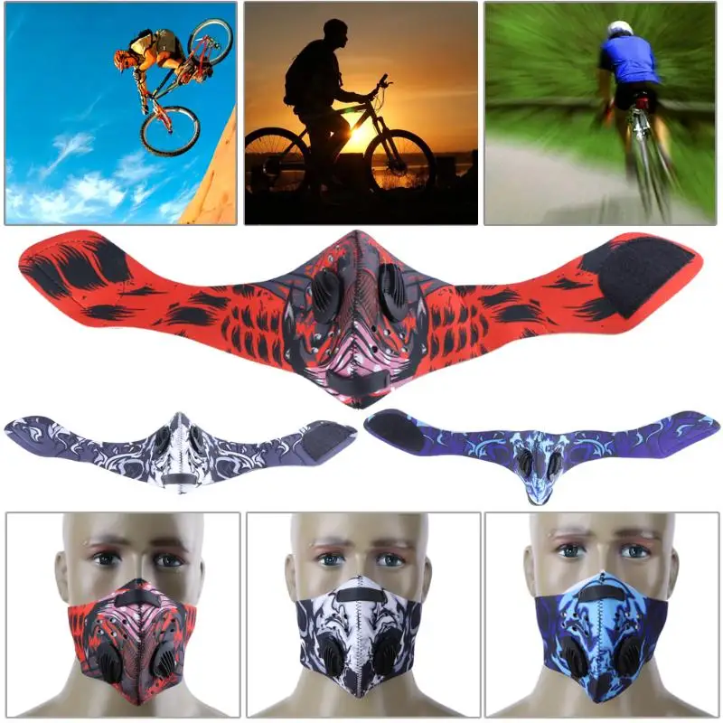 Мужская/Женская пыль из активированного угля-Защитная велосипедная маска для лица-загрязнения велосипед Открытый тренировочная маска для защиты лица