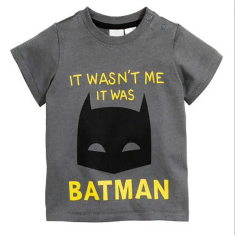 

1-3t boys tops cotton print bat short sleeve o neck t shirt boy