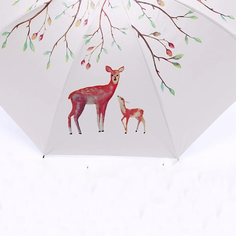 Fawn Sunny Umbrella Too Parasol Animal Milu Sunshade Purchase Black Rubber Sunscreen Small Fresh YS227- | Дом и сад