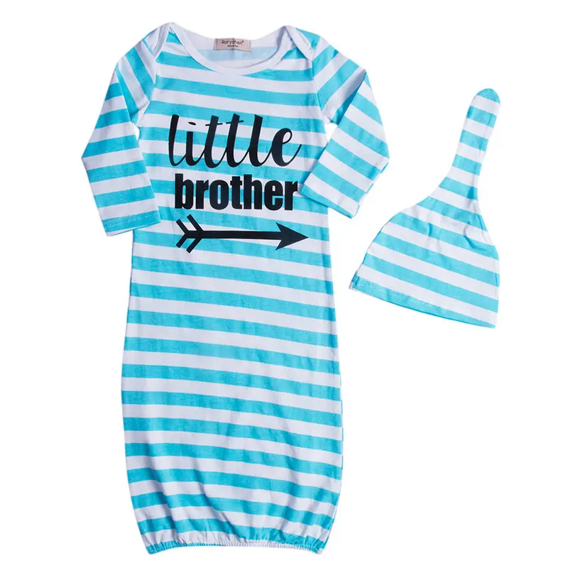 

Soft Baby Newborn Boys Girls Infant Swaddle Wrap Blanket Striped Letters Printed Sister Brother Sleeping Bag For 0-24 Months