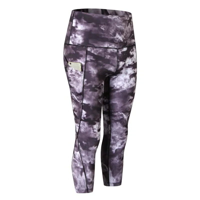 

Women Yoga Cropped Trousers High Elastic Fitness Sport Leggings Running Sportswear Sports Pants Quick Drying Training Trousers