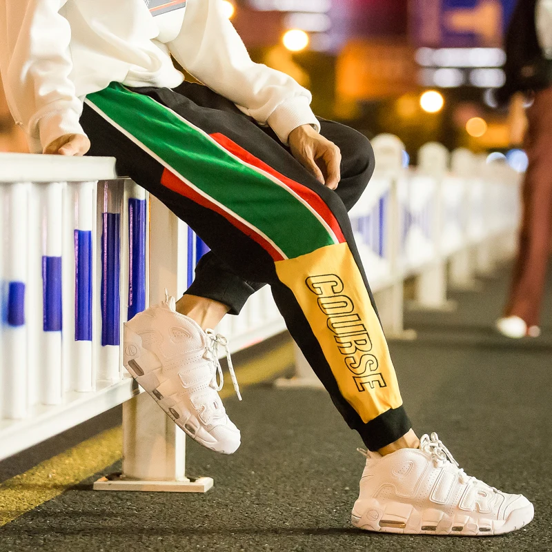 

Harem Cargo Pants Young Mens Autumn Spring Black Side Multicolor Harajuku Streetwear Hip Hop Dance Casual Male Trousers