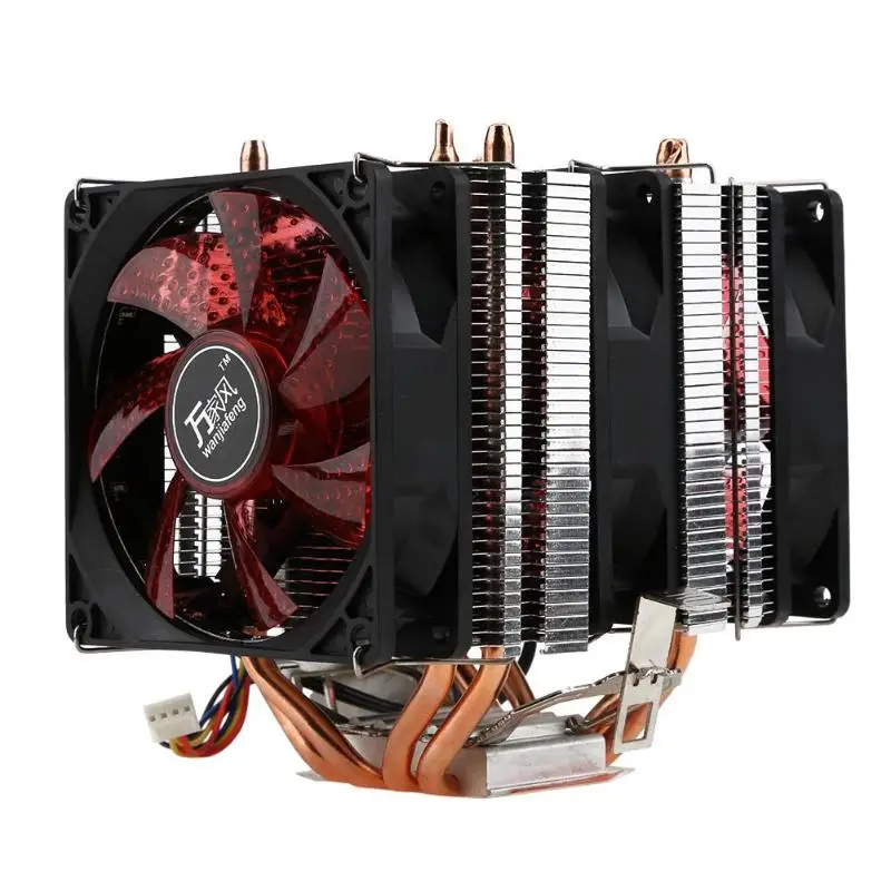 

Durable Copper Pipe Cooling Fan Three CPU Cooler Dual Fan Aluminum Heatsink for Intel LGA775/1156/1155 AMD AM2/AM2 +/AM3 ED
