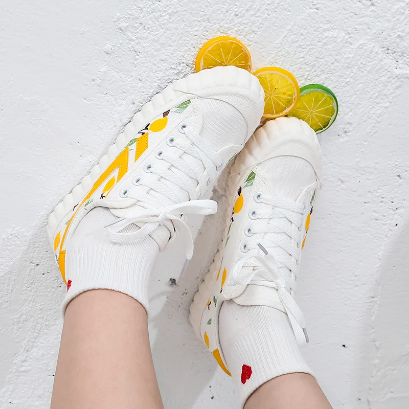 

QZHSMY Women's Chunky Sneakers 2019 Fashion Women Canvas Shoes Lace Up yellow Vulcanize Shoes Womens Female Trainers Dad Shoes