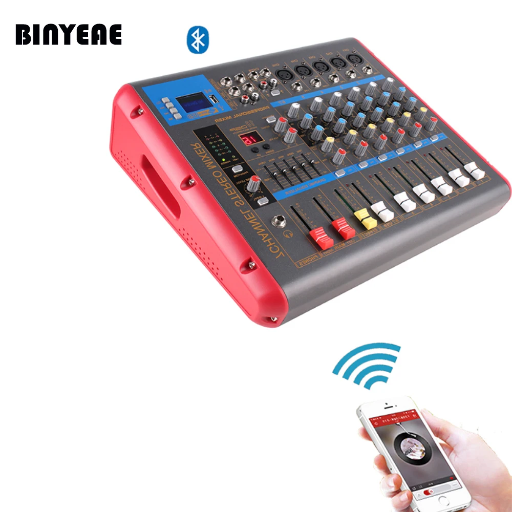 7 канальный аудио усилитель DJ Mixer Powered Amp Mezcladora De PMR706D для записи микрофона|microphone