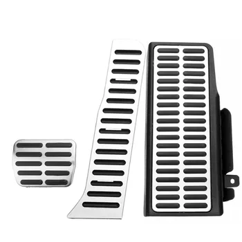 

3Pcs Stainless Steel Car Fuel Accelerator Brake Foot Rest Footrest Pedal Pad Covers AT For Volkswagen ForVW Passat B6 B7L CC LHD