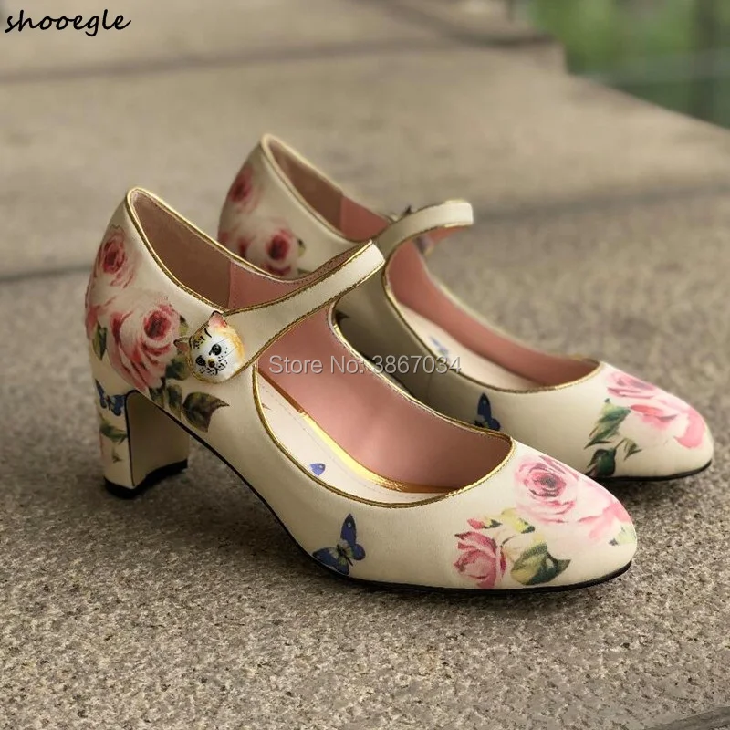 floral mary janes