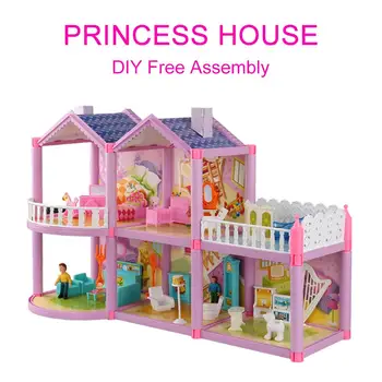 

Dollhouse Villa DIY Assembled House Sweet Castle Model Simulation Playset Toys Set Featuring Odorless And Exquisite Designs