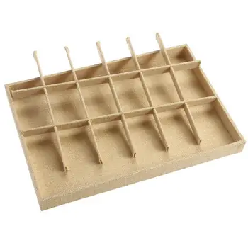

OUNONA 12-Grid Jewelry Earrings Rings Display Organizer Box Tray Holder Case Storage Display Holder Box