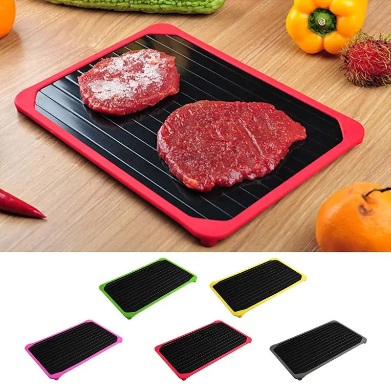 Magic 9 Times Quick Defrost Tray Metal Plate Defrosting Tray Safe Fast Thawing Frozen Meat Defrost Kitchen Gadget Tool Magic 9 Times Quick Defrost Tray Metal Plate Defrosting Tray Safe Fast Thawing Frozen Meat Defrost Kitchen Gadget Tool