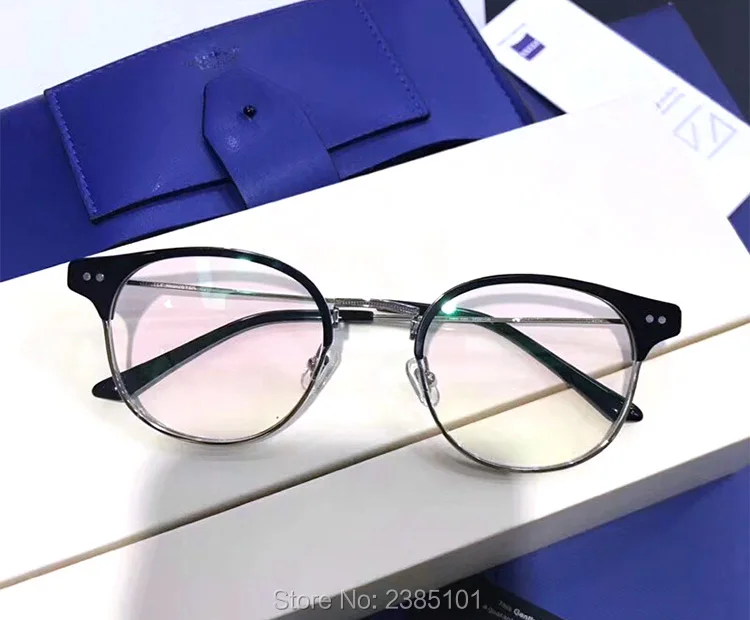 Skup Delikatne klasyczne okulary optyczne ramki na receptę okulary dla krótkowzrocznych pół ramki komputerowe kobiety mężczyźni gogle okulary z czystymi soczewkami