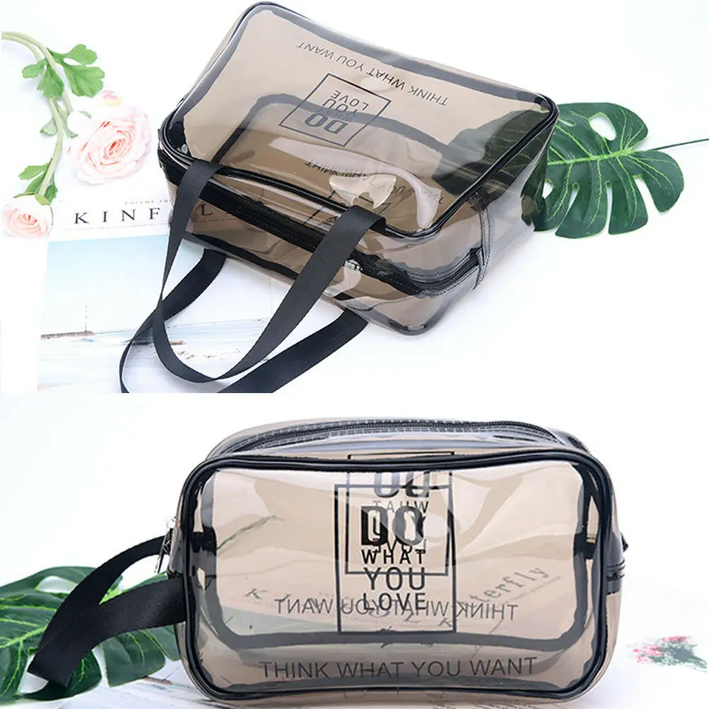

Women's fashion cosmetic bag personality PVC waterproof letter multi-function wash storage bag