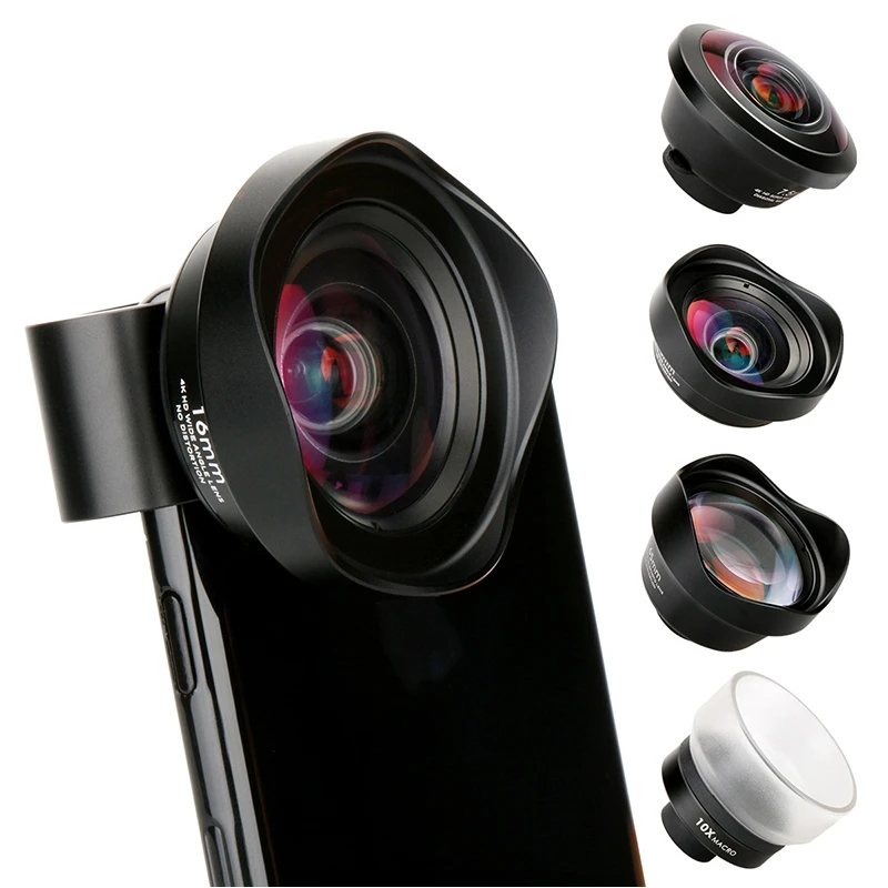 PHOLES 4 в 1 объектив камеры мобильного телефона комплект широкоугольный телеобъектив Макро Рыбий глаз линзы для Iphone Xs Max X 8 huawei P20 Pro