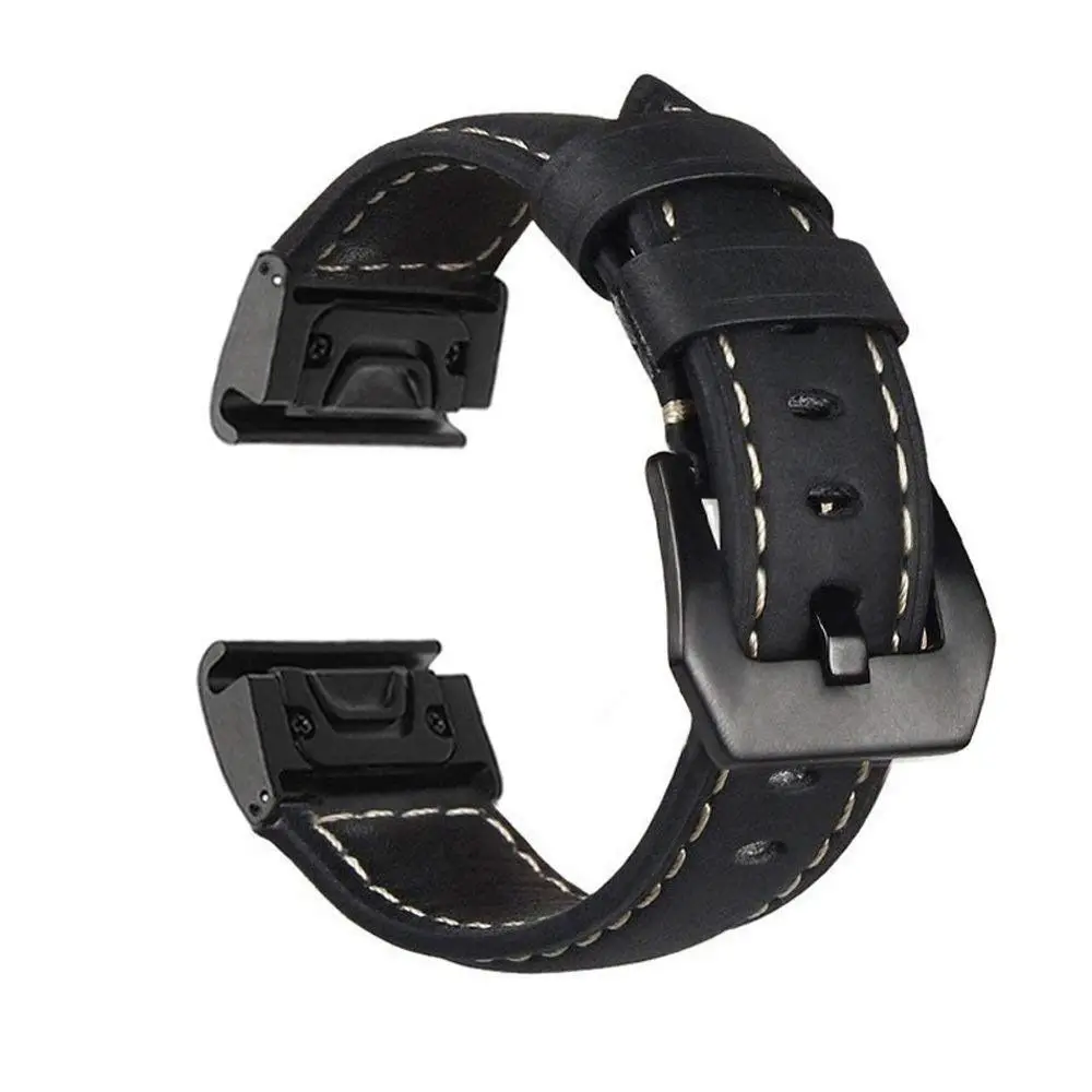 

Shellhard New Quick Fit Genuine Luxury Leather Watchbands For Garmin Fenix 5/Fenix 5X 2 Colors Watch Band Wristband Strap