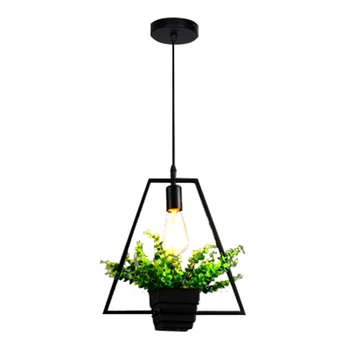 

Hot Creative Personality Plant Chandelier Trapezoidal Green Plant Hanging Lamp Retro Industrial Style Clothing Shop Cafe