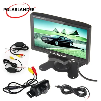

7 Inch TFT LCD Display Screen 2 AV in Car Monitor with 7 LED rearview camera wireless transmitter receiver parking asistance