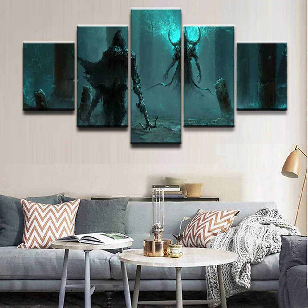 

HD Print Canvas Picture Home Decorative 5 Pieces Demon Hunter DiabloIII Reaper Of Souls Malthael Modern Painting Wall Art Poster