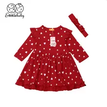 Рождественское платье для маленьких девочек; одежда для малышей; вечерние платья-пачки на Рождество; новогодний костюм; повязка на голову с бантом; детская одежда