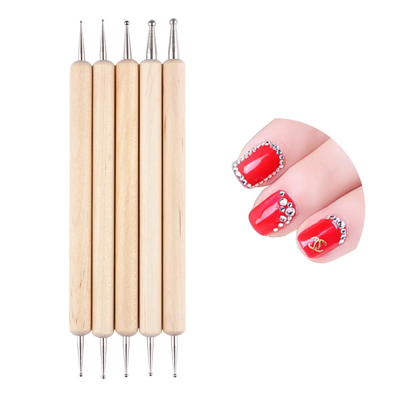 WiRinef Point Drill Pen Two Way Use Nail Art Dot Dotting Tools for