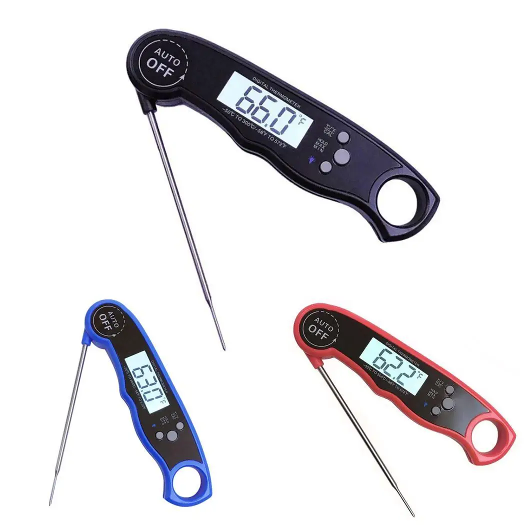 0 Stainless Cooking 3 ABS Thermometer 4s Probe Steel Foldable 1inch Barbecue Read Instant 2F 1C 5mm Food | Дом и сад
