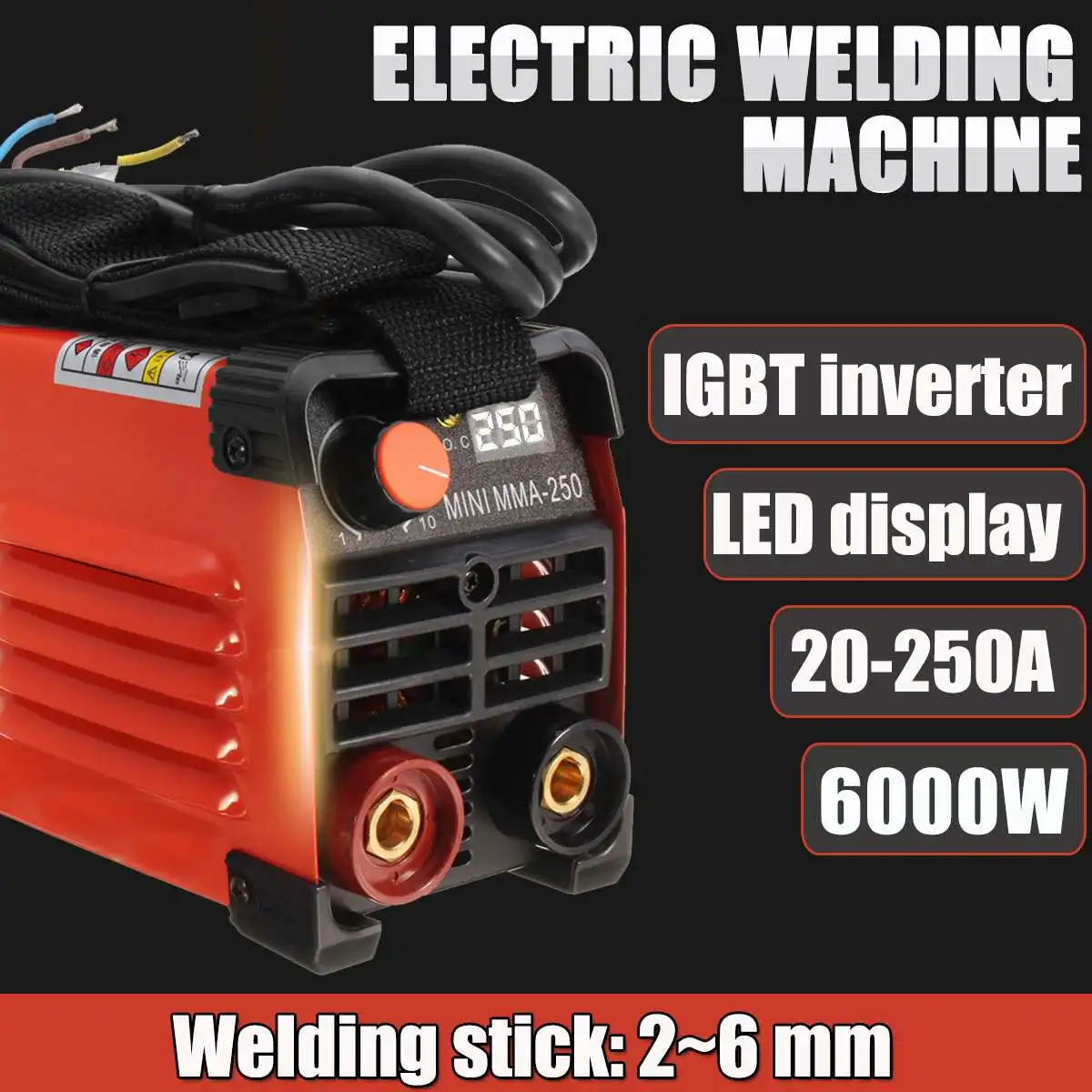 

220V 10A/20A-200A/250A Handheld Electric Welding Inverter ARC Welding Machine Tool Mini MMA IGBT Inverter for Welders Working