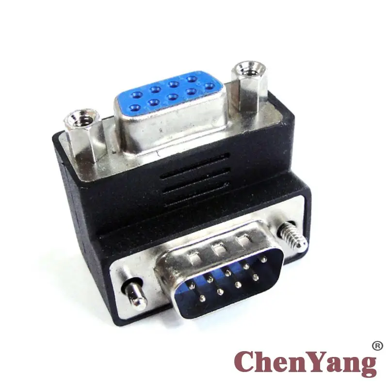 

CY 10pcs/lot D-Sub Connector Socket 9PIN Male to Female Up Angled 90 Degree Adapter