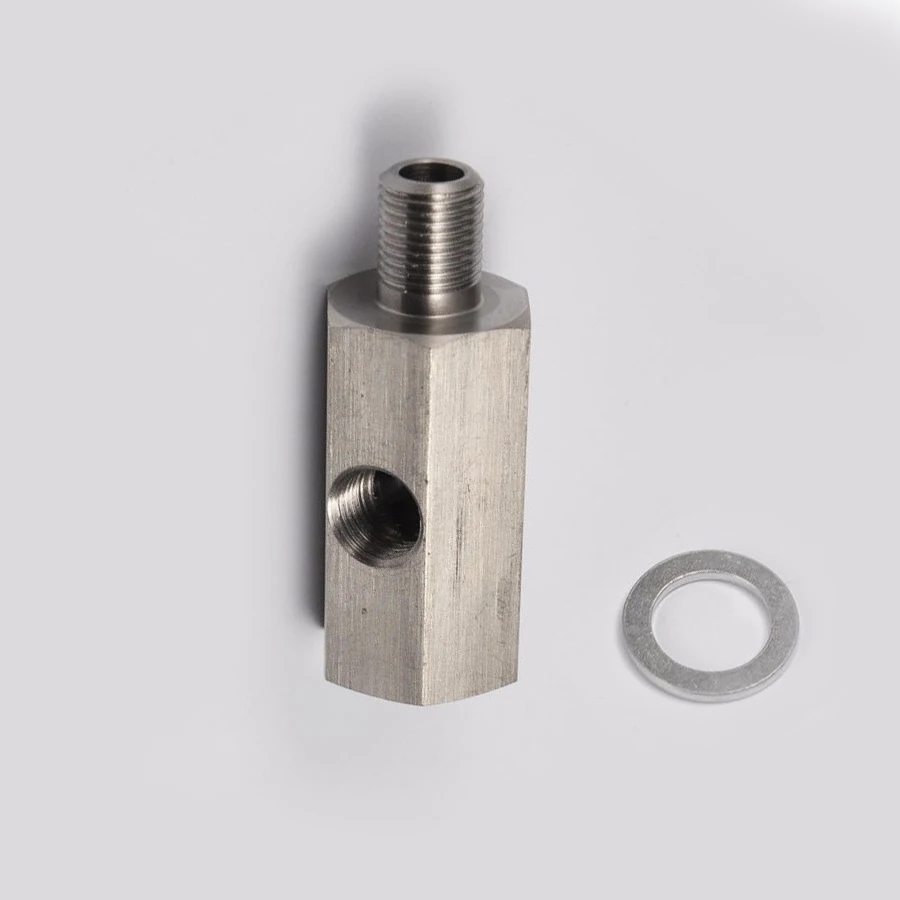 

1/8" NPT Oil Pressure Sensor Tee to M10X1.0 Adapter Turbo Supply Feed Line Gauge