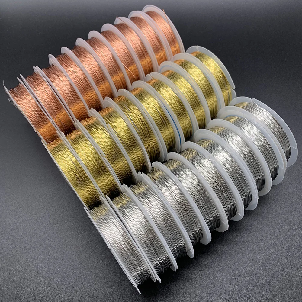 

Copper Wire 0.3/0.4/0.5/0.6mm Strong Line Wholesale Beading Cord Findings DIY Craft 1 Roll Silver Gold Copper Color Accessories