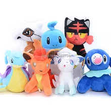 10/лот 7 стилей Alola Vulpix Cubone Lapras Litten Mudkip Popplio 11 см клип игрушка