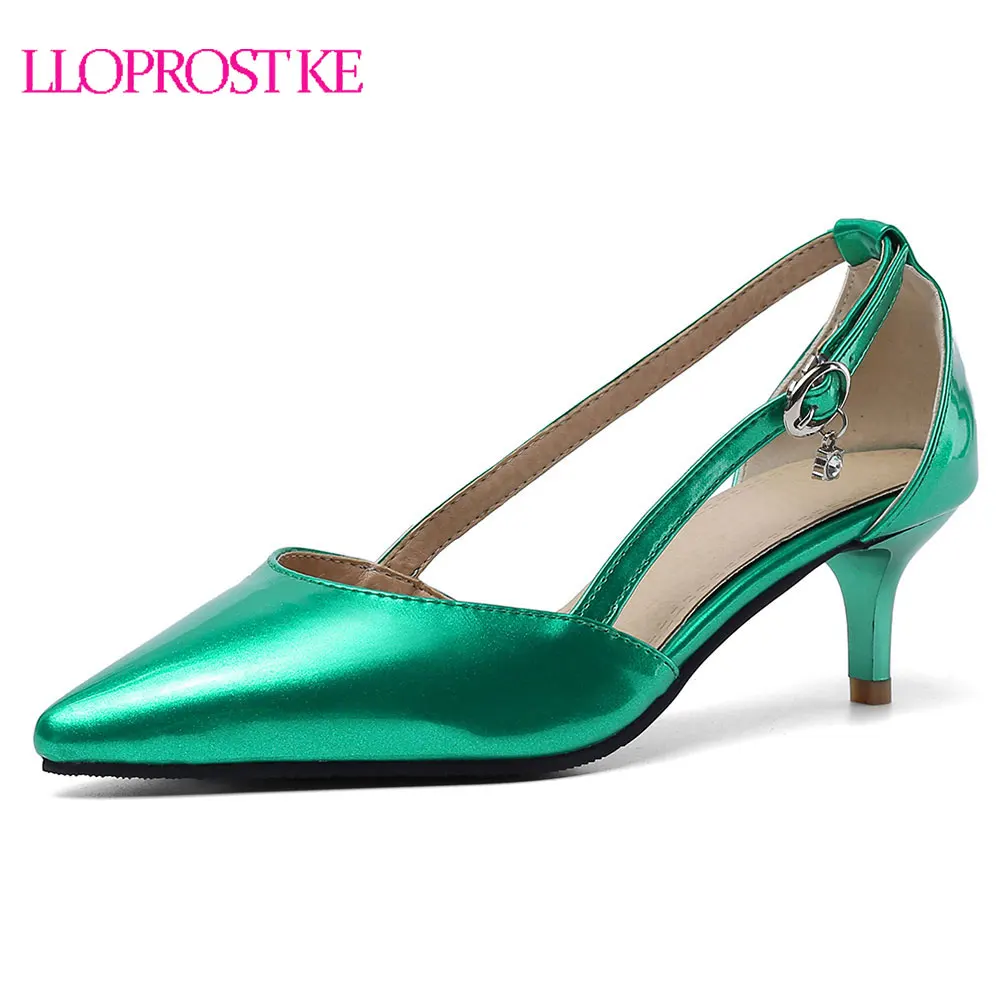 

Lloprost ke 2019 Plus Size 47 Elegant Office Lady Summer Sandals Thin High Heels Pointed Toe Sexy Party women's Shoes Woman H224