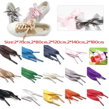 

1 Pair Various Flat Shoelaces Ribbon Satin Laces shoelaces 2 cm Width High Density Snow Yarn Sport Shoes Laces Shoe Strings