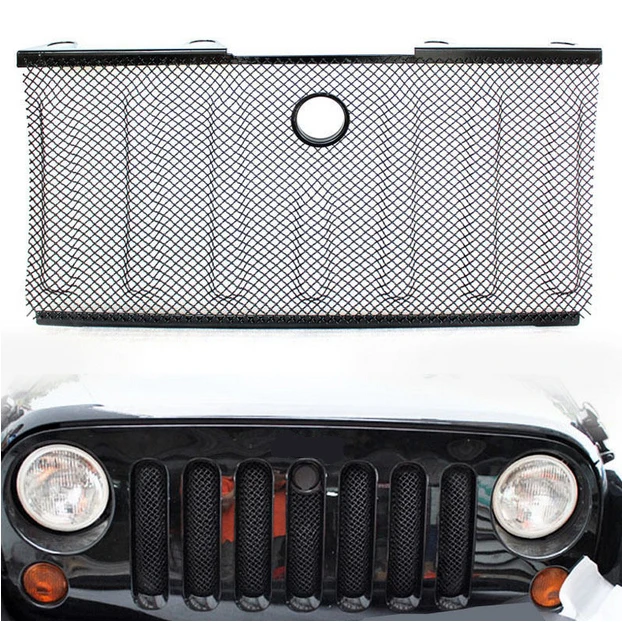 

Black Bug Screen Mesh Grid for Jeep for Wrangler JK Stainless Grille Mesh Insert Cover 2007 2008 2009 2010 2011 2012 2013 2014