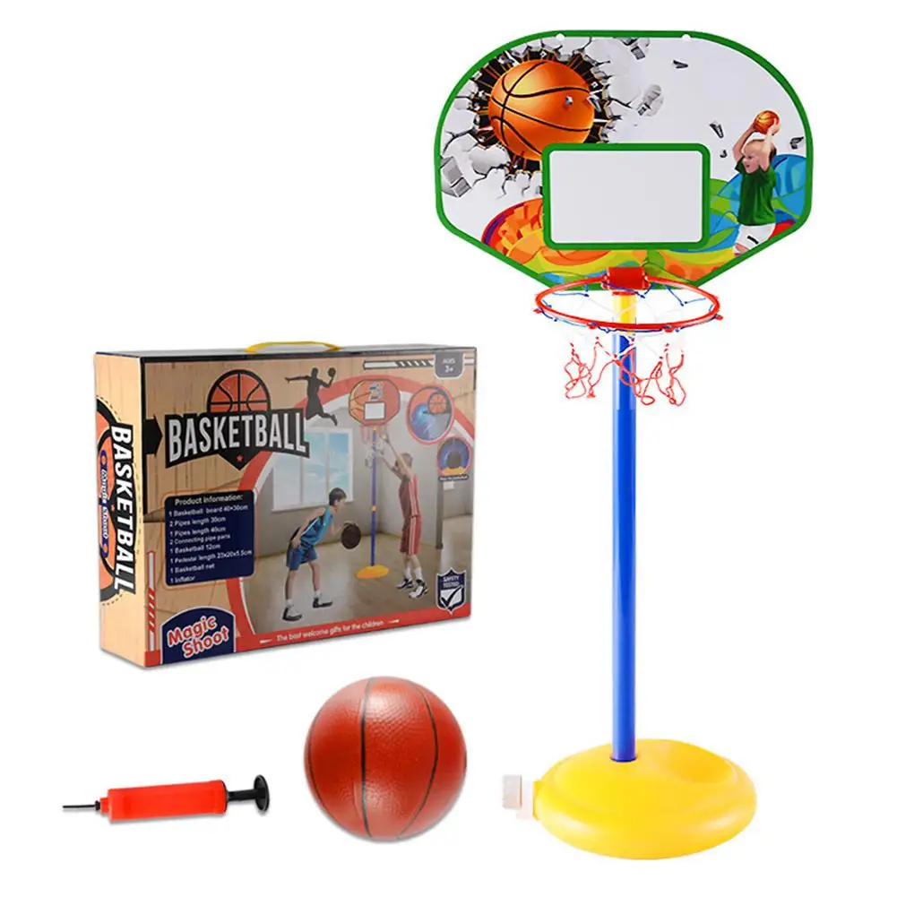 Height Adjustable Protable Kids Basketball Adjust Hoop and Pump