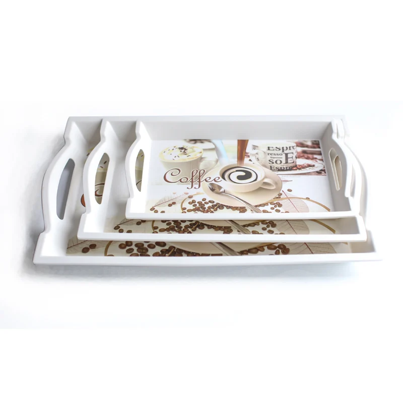 

Rectangle Storage Tray Decoration Serving Trays With Handles for Home Party Storage Breakfast Tea Tray Desk Organizer