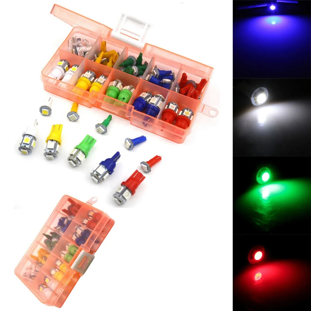 Auto 5 Farben 30 Pcs T5 Instrumententafel Licht 10 Pcs T10 LED-Lampen DC 12V