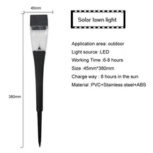 1 шт. Солнечная мини лампа для газона ABS нержавеющая 380*45 мм 3A, 600 мАч Батарея Солнечный свет Прямая поставка садовый Газон Декоративные огни
