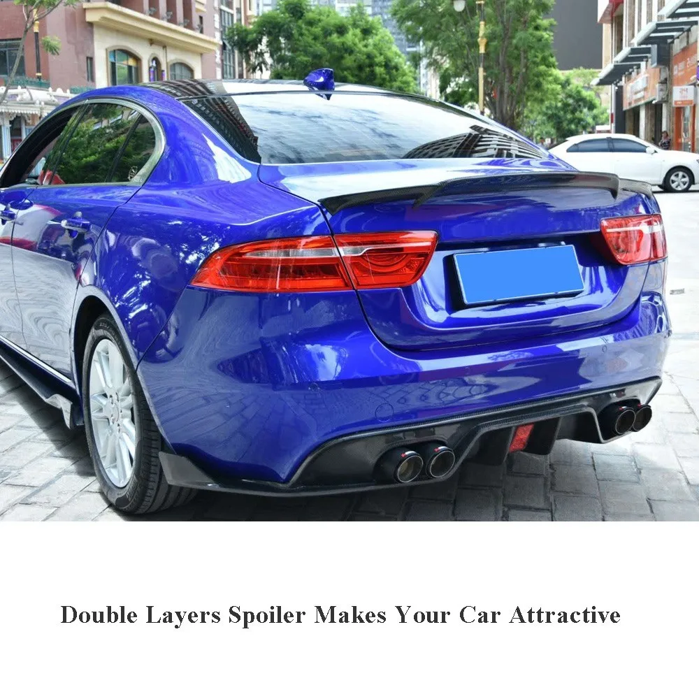 Для Jaguar XE XEL 2017 2018 углеродное волокно задний спойлер багажника Boot губ