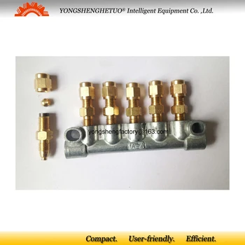 

Lubrication resistance oil distributor 5 M8*1 outlet M10*1 inlet junction block+oil flow piston proportion metering unit PSS