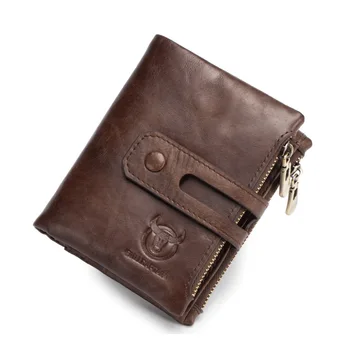 

BULLCAPTAIN leather Men Wallet men's leather bag Cowhide Leather Wallet Purse purse for men carteira masculina