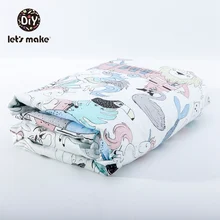 Детское Хлопковое одеяло с рисунком животных; одеяло для мальчиков и девочек; Пеленка-кокон; муслин; пеленка для младенцев; подарок для душа