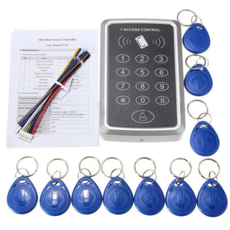 

New Electronic Code Keyess Keypad Security Entry Door Lock +10 RFID Card Tag Use