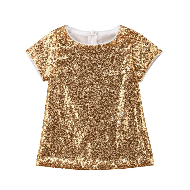 

Cute Baby Girls Birthday Dress Gold Color Party Fancy Costume For Girls Sequins Tutu Children's Girls Clothing 6M-5T Christmas