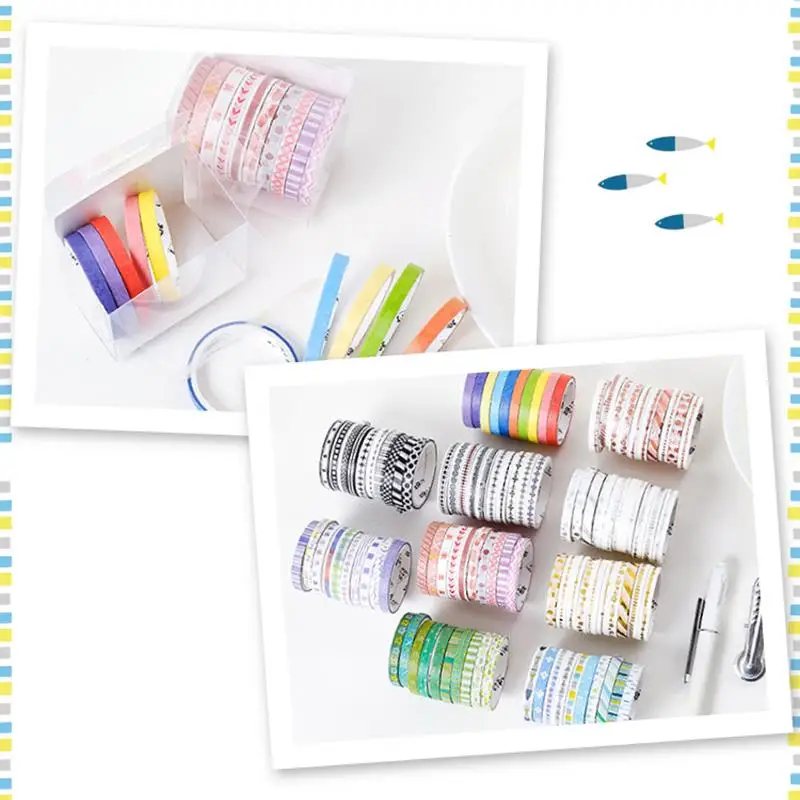 

10Pcs/Set Foil Washi Tape Quality Stationery Diy Scrapbooking Photo Album School Tools Kawaii Scrapbook Paper Stickers Gift