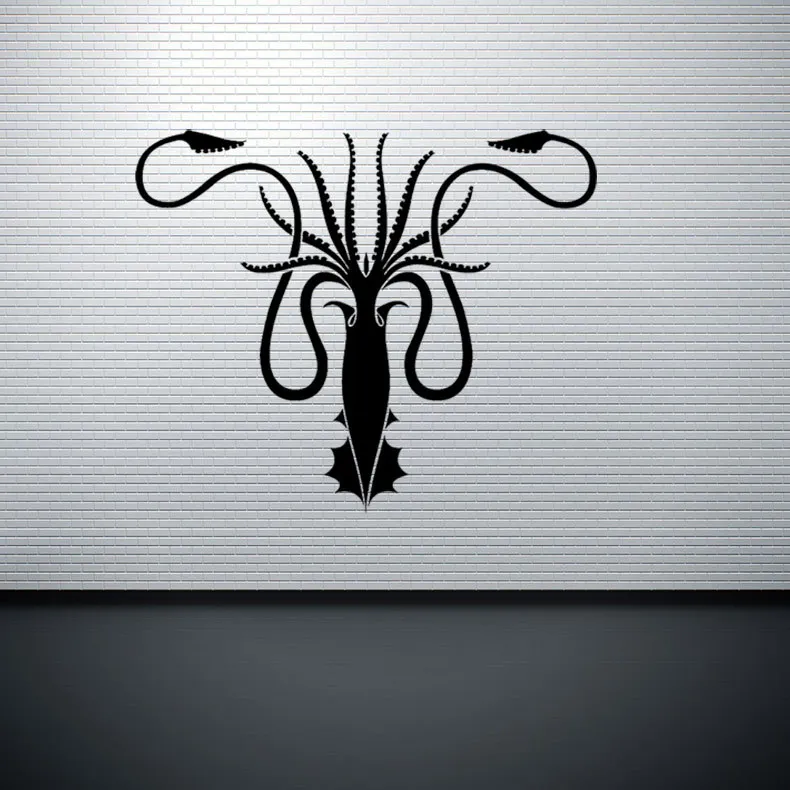 

Game of Thrones Greyjoy Family Home Wall Sticker Of The Sea Monster Stickers Muraux Living Room Decoration