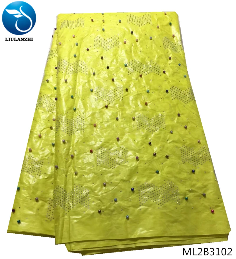

LIULANZHI bazin riche getzner fabric with rhinestones 5 yards quality africa bazin fabric 2019 ML2B31