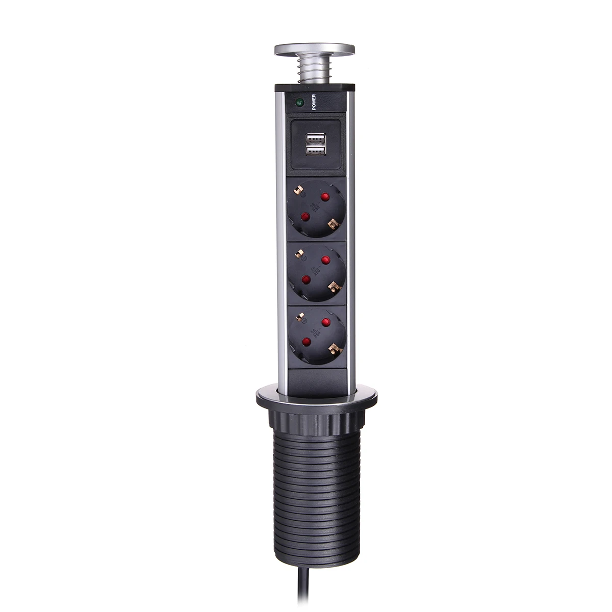  Enchufe UE 16A PULL UP 3 toma de corriente 2 puerto de carga USB mesa de cocina enchufes para escri