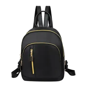 

Women Nylon Backpack Preppy Style Casual Small Travel School Bag Tote Backpack For Teenage Girls Travel Rucksack Black