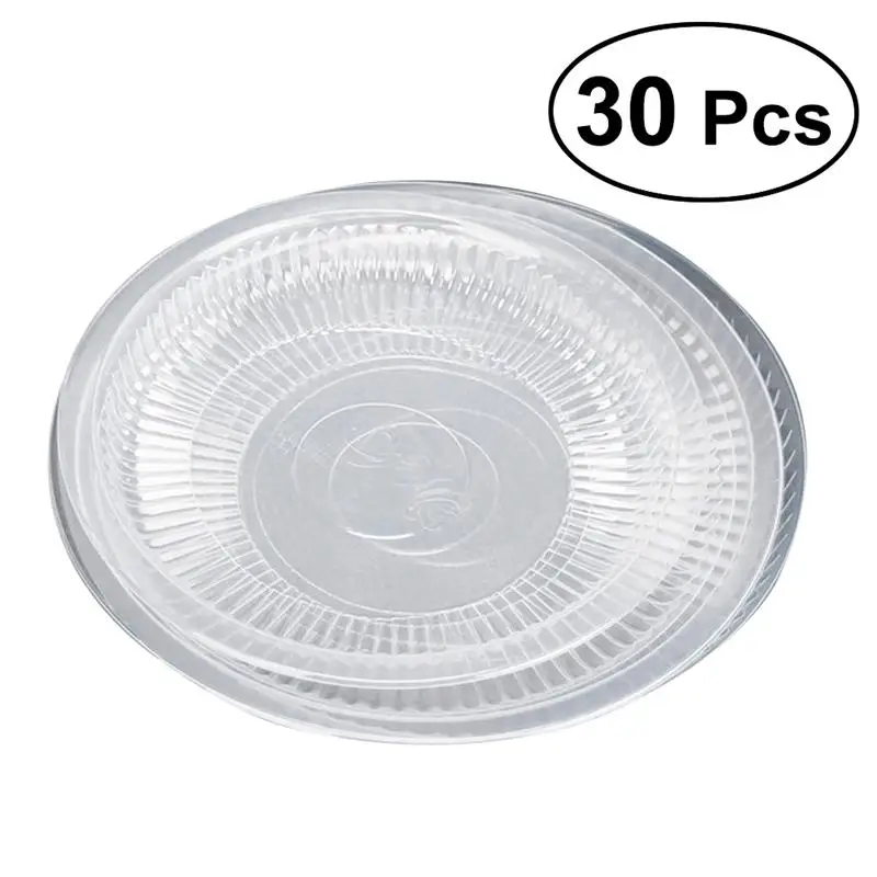 

30pcs Solid Transparent Cake Serving Dish Fruit Serving Dish Drop Resistant Elegant Cake Dish Cake Plate Desser Dish